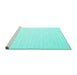 Sideview of Machine Washable Solid Turquoise Modern Area Rugs, wshcon2162turq