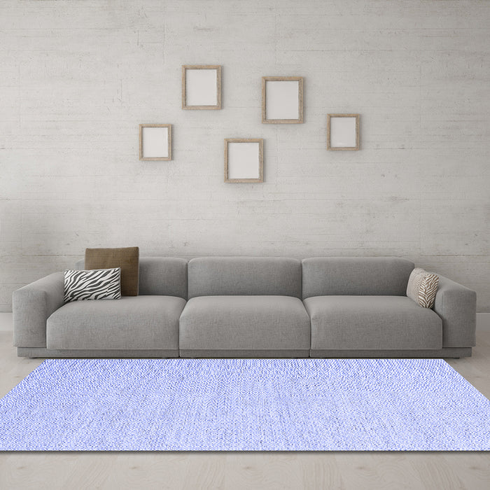 Machine Washable Abstract Blue Contemporary Rug in a Living Room, wshcon2163blu