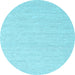 Round Abstract Light Blue Contemporary Rug, con2163lblu