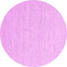 Round Machine Washable Abstract Pink Contemporary Rug, wshcon2163pnk