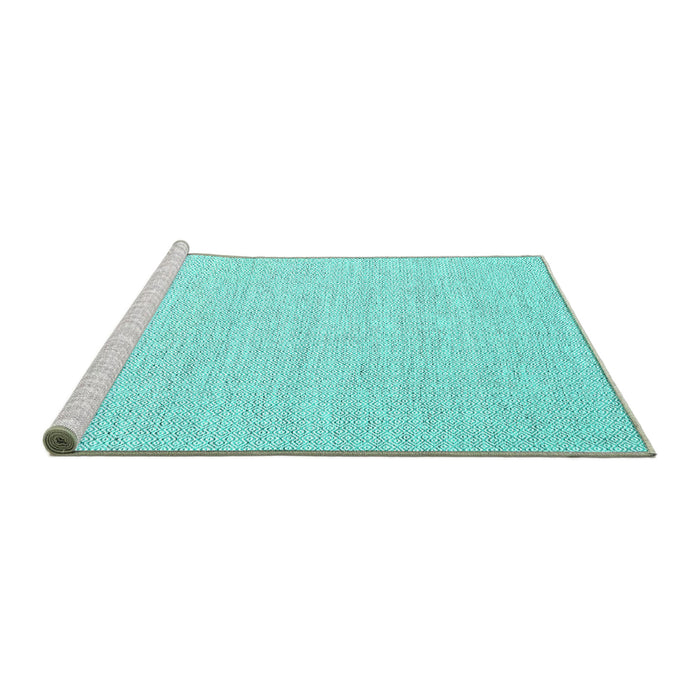Sideview of Machine Washable Abstract Turquoise Contemporary Area Rugs, wshcon2163turq