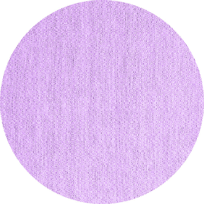 Round Abstract Purple Contemporary Rug, con2163pur