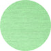 Round Abstract Emerald Green Contemporary Rug, con2163emgrn