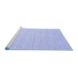 Sideview of Machine Washable Abstract Blue Contemporary Rug, wshcon2163blu