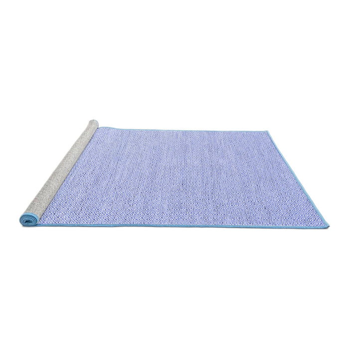 Sideview of Machine Washable Abstract Blue Contemporary Rug, wshcon2163blu