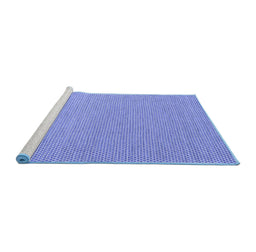 Sideview of Machine Washable Abstract Blue Contemporary Rug, wshcon2164blu