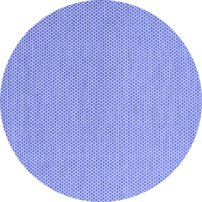 Round Abstract Blue Contemporary Rug, con2164blu