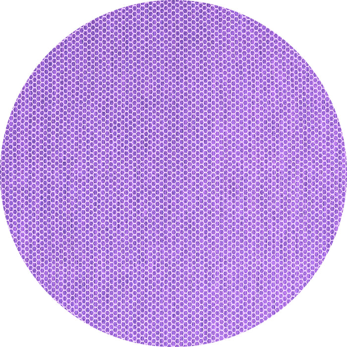 Round Abstract Purple Contemporary Rug, con2164pur