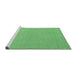 Sideview of Machine Washable Abstract Emerald Green Contemporary Area Rugs, wshcon2164emgrn