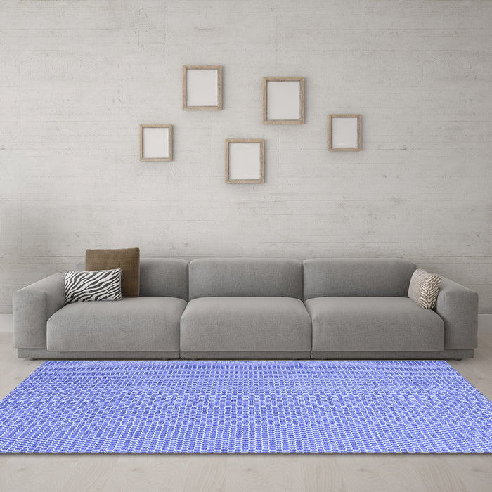 Machine Washable Abstract Blue Contemporary Rug in a Living Room, wshcon2164blu