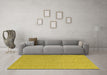 Machine Washable Abstract Yellow Contemporary Rug in a Living Room, wshcon2164yw