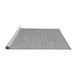 Serging Thickness of Machine Washable Contemporary Grey Gray Rug, wshcon2165