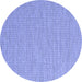 Round Abstract Blue Contemporary Rug, con2165blu