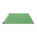 Sideview of Machine Washable Abstract Emerald Green Contemporary Area Rugs, wshcon2165emgrn