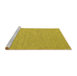 Sideview of Machine Washable Abstract Yellow Contemporary Rug, wshcon2165yw