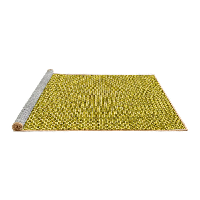 Sideview of Machine Washable Abstract Yellow Contemporary Rug, wshcon2165yw