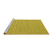 Sideview of Machine Washable Abstract Yellow Contemporary Rug, wshcon2165yw