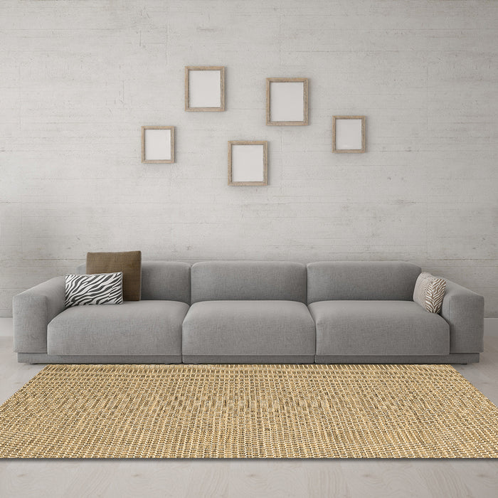 Machine Washable Abstract Brown Contemporary Rug in a Living Room,, wshcon2165brn