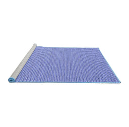 Sideview of Machine Washable Abstract Blue Contemporary Rug, wshcon2165blu