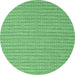 Round Abstract Emerald Green Contemporary Rug, con2166emgrn