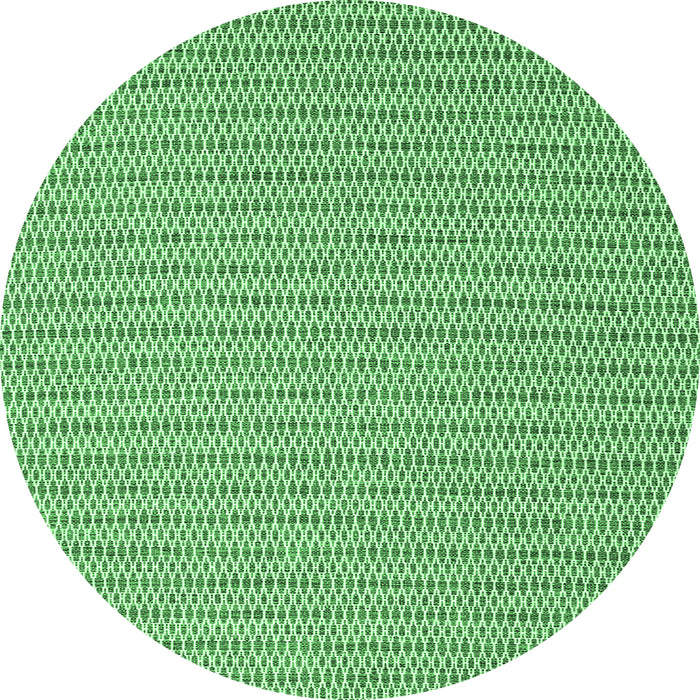 Round Machine Washable Abstract Emerald Green Contemporary Area Rugs, wshcon2166emgrn