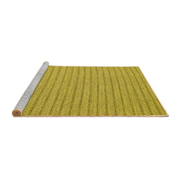 Sideview of Machine Washable Abstract Yellow Contemporary Rug, wshcon2166yw