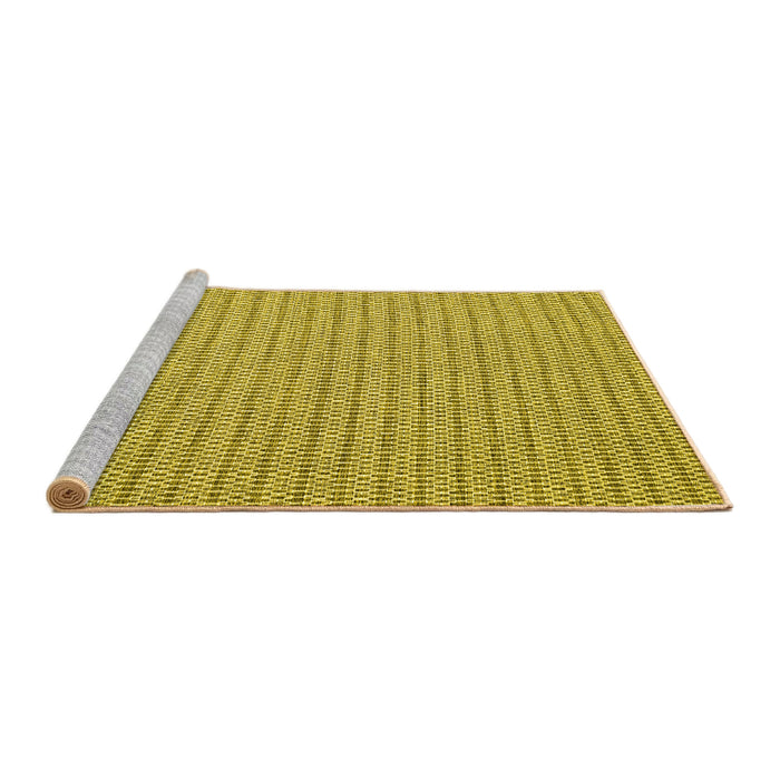 Sideview of Machine Washable Abstract Yellow Contemporary Rug, wshcon2166yw