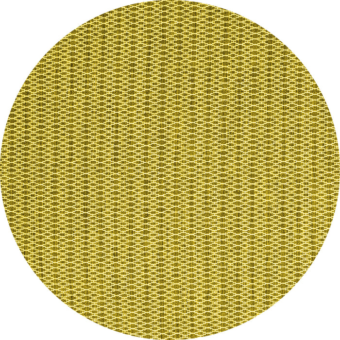 Round Abstract Yellow Contemporary Rug, con2166yw