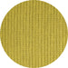 Round Abstract Yellow Contemporary Rug, con2166yw