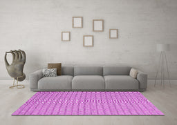 Machine Washable Abstract Pink Contemporary Rug in a Living Room, wshcon2166pnk