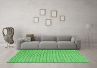 Machine Washable Abstract Green Contemporary Rug, wshcon2166grn