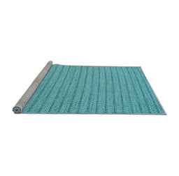 Sideview of Machine Washable Abstract Light Blue Contemporary Rug, wshcon2166lblu