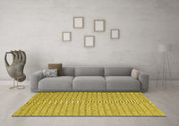 Machine Washable Abstract Yellow Contemporary Rug, wshcon2166yw