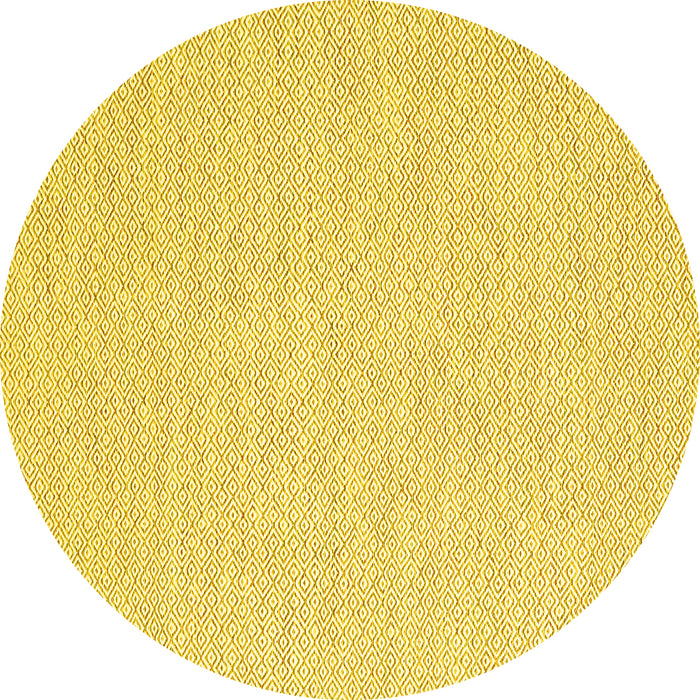 Round Solid Yellow Modern Rug, con2167yw