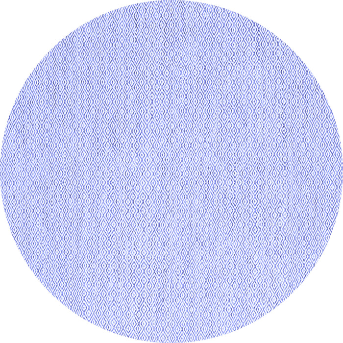 Round Machine Washable Solid Blue Modern Rug, wshcon2167blu