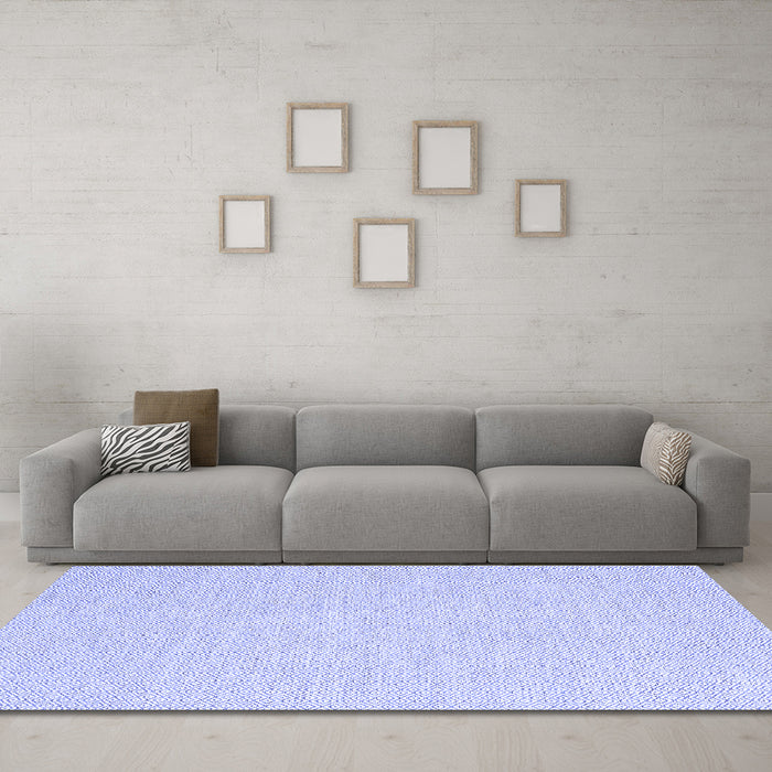 Machine Washable Solid Blue Modern Rug in a Living Room, wshcon2167blu