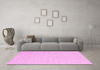 Machine Washable Solid Pink Modern Rug, wshcon2167pnk