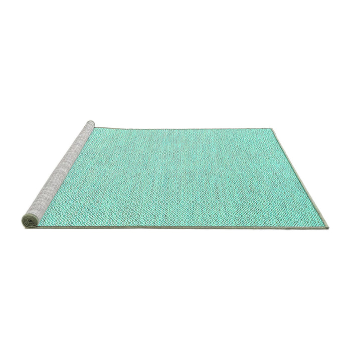 Sideview of Machine Washable Solid Turquoise Modern Area Rugs, wshcon2167turq