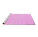 Sideview of Machine Washable Solid Pink Modern Rug, wshcon2167pnk