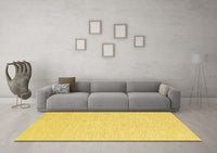 Machine Washable Solid Yellow Modern Rug, wshcon2167yw