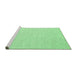 Sideview of Machine Washable Solid Emerald Green Modern Area Rugs, wshcon2167emgrn