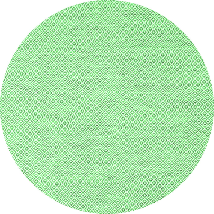 Round Machine Washable Solid Emerald Green Modern Area Rugs, wshcon2167emgrn