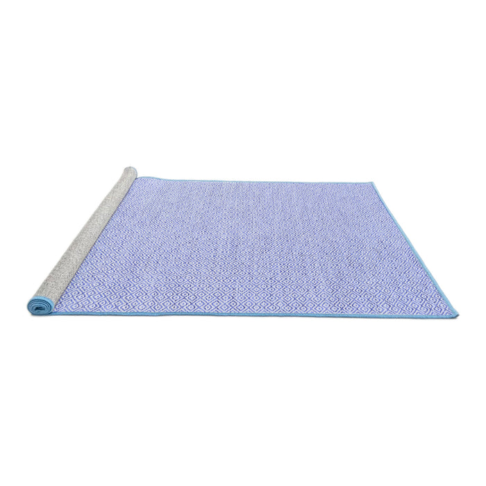 Sideview of Machine Washable Solid Blue Modern Rug, wshcon2167blu