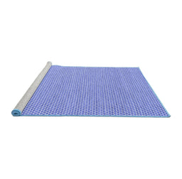 Sideview of Machine Washable Abstract Blue Contemporary Rug, wshcon2168blu