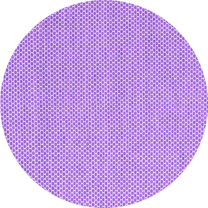 Round Abstract Purple Contemporary Rug, con2168pur