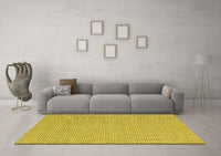 Machine Washable Abstract Yellow Contemporary Rug, wshcon2168yw