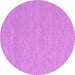 Round Machine Washable Abstract Pink Contemporary Rug, wshcon2168pnk