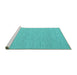 Sideview of Machine Washable Abstract Turquoise Contemporary Area Rugs, wshcon2168turq