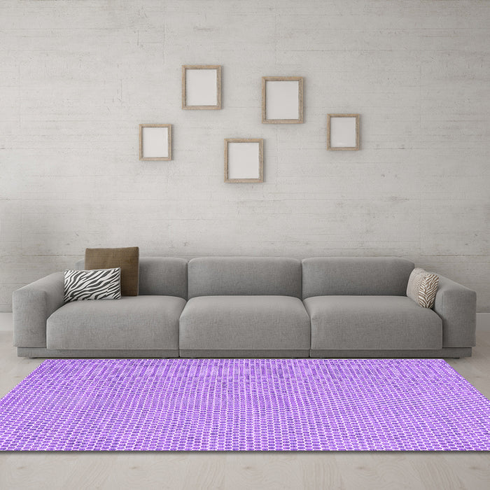 Machine Washable Abstract Purple Contemporary Area Rugs in a Living Room, wshcon2168pur