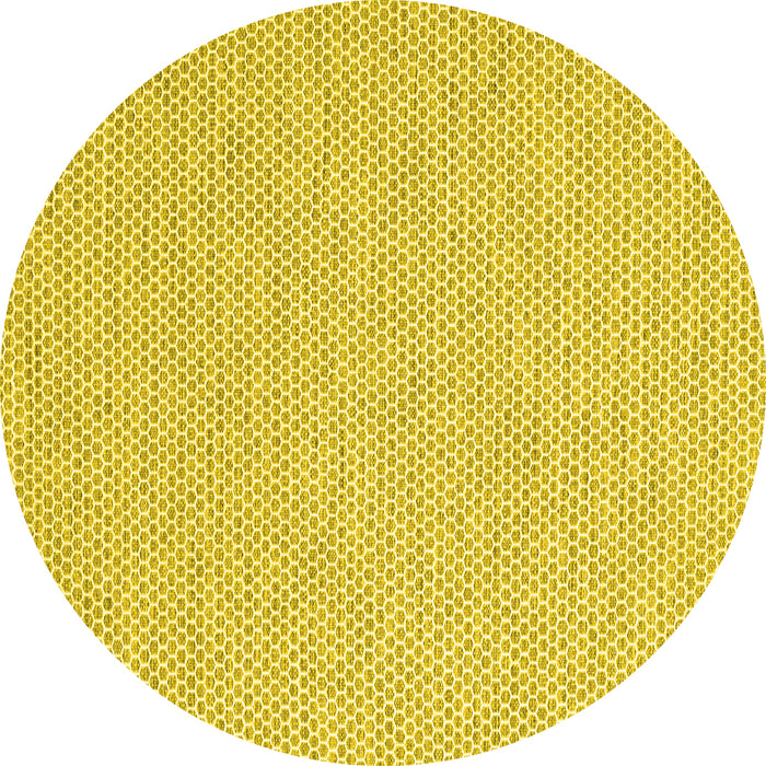Round Abstract Yellow Contemporary Rug, con2169yw